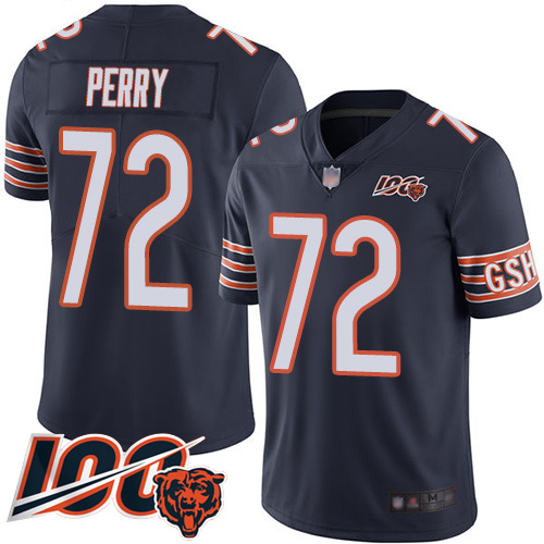 Chicago Bears Limited Navy Blue Men William Perry Home Jersey NFL Football #72 100th Season->chicago bears->NFL Jersey